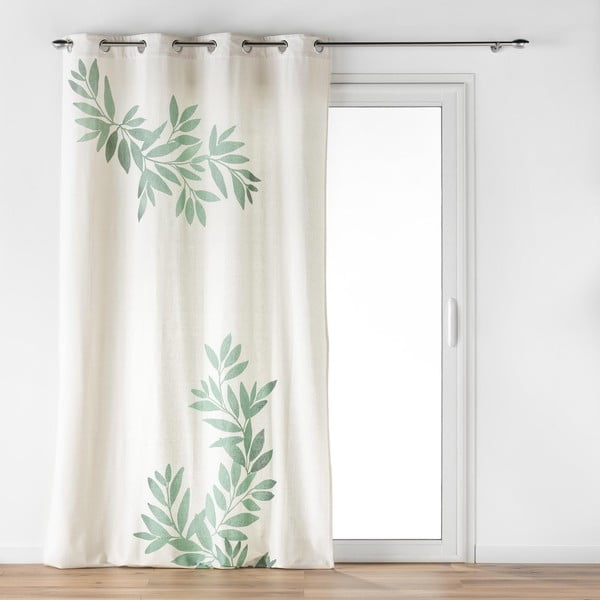 Bela/zelena zavesa 140x260 cm Nymphea – douceur d'intérieur