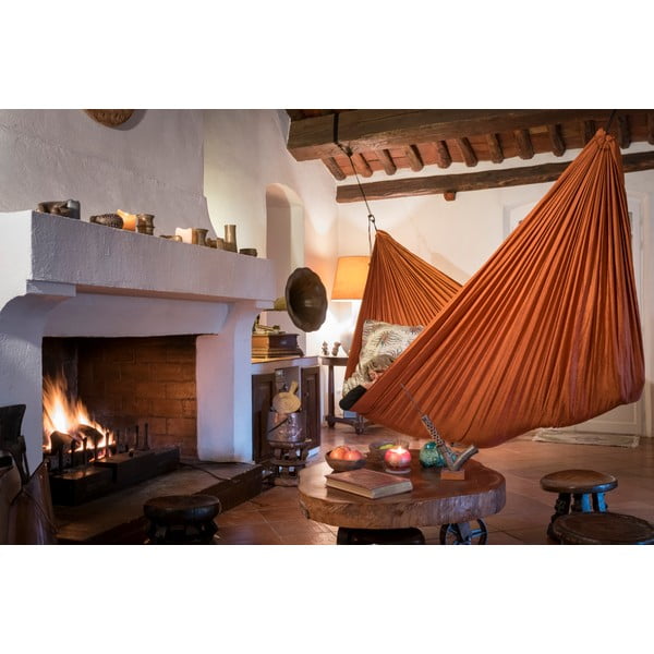 Oranžna viseča mreža Descotis Bella, dolžina 420 cm-image-1