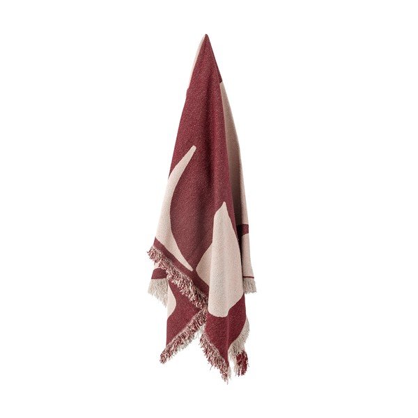Rdeča odeja iz mešanice bombaža 130x160 cm Olica – Bloomingville-image-2