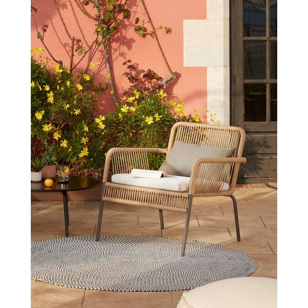 Siva preproga iz reciklirane plastike Kave Home Rodhe, ø 150 cm-image-2
