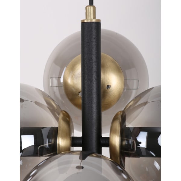 Črna/siva viseča svetilka s steklenim senčnikom ø 15 cm Forte – Squid Lighting-image-2