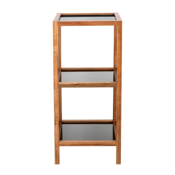 Steklena kopalniška polica v črni in naravni barvi 36x79 cm Fondi – Wenko