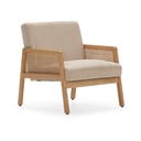 Bež pleten fotelj iz rebrastega žameta Debra – Marckeric