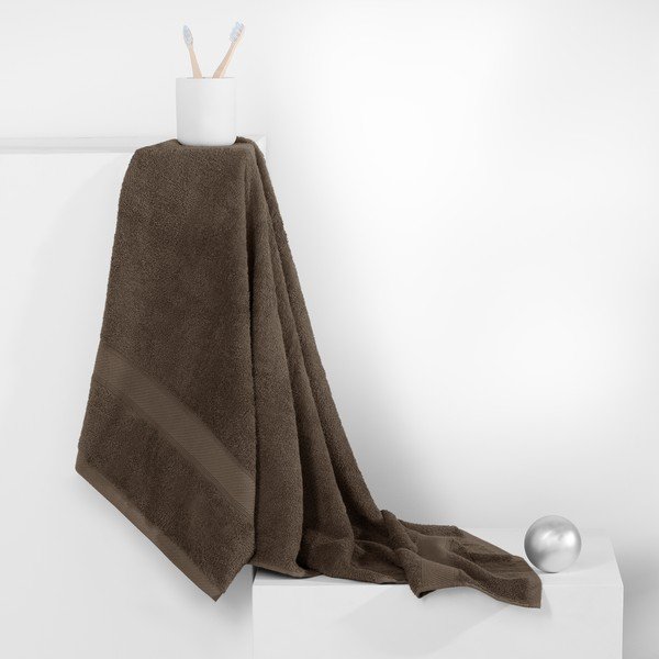 Temno rjava kopalna brisača DecoKing Bamby Brown, 70 x 140 cm-image-1