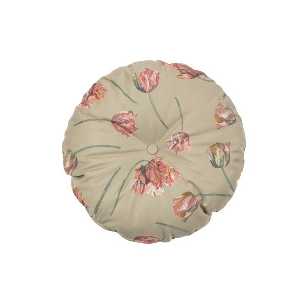 Bež žameten okrasni vzglavnik BePureHome Vogue, ø 45 cm-image-1