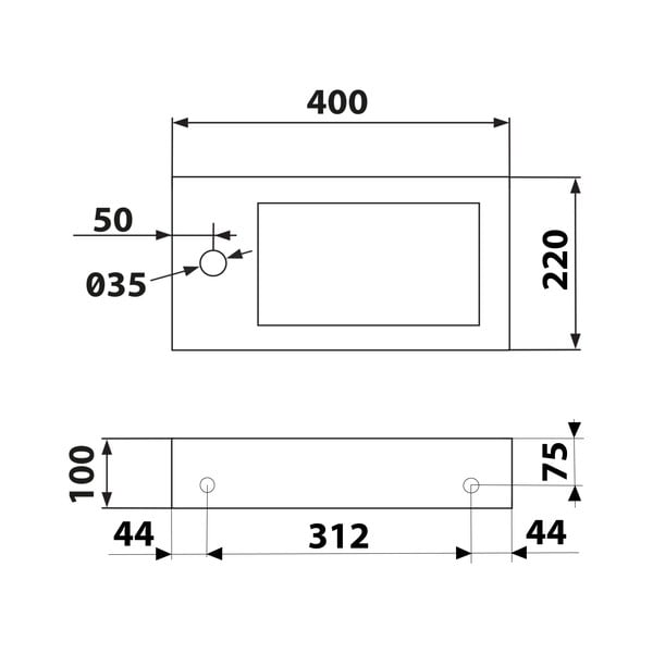 Črn kamnit manjši umivalnik 40x22 cm Blok – Sapho-image-3
