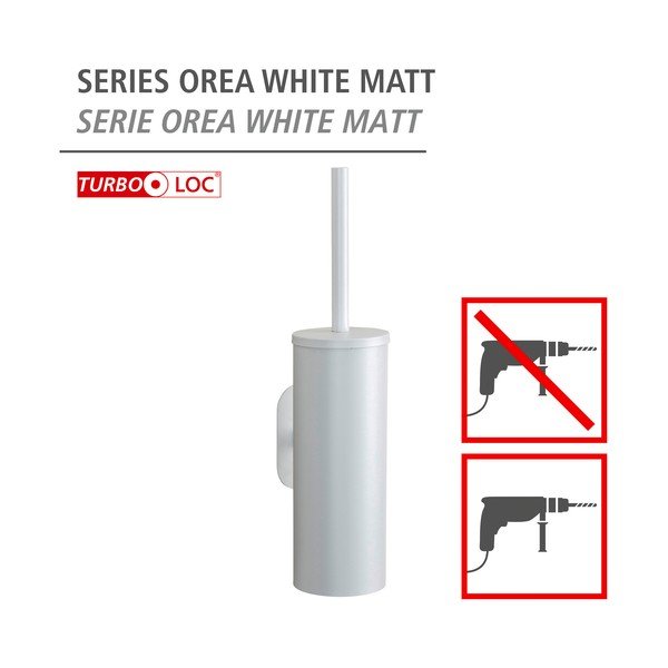 Bela WC ščetka iz nerjavečega jekla z namestitvijo brez vrtanja Orea – Wenko-image-4