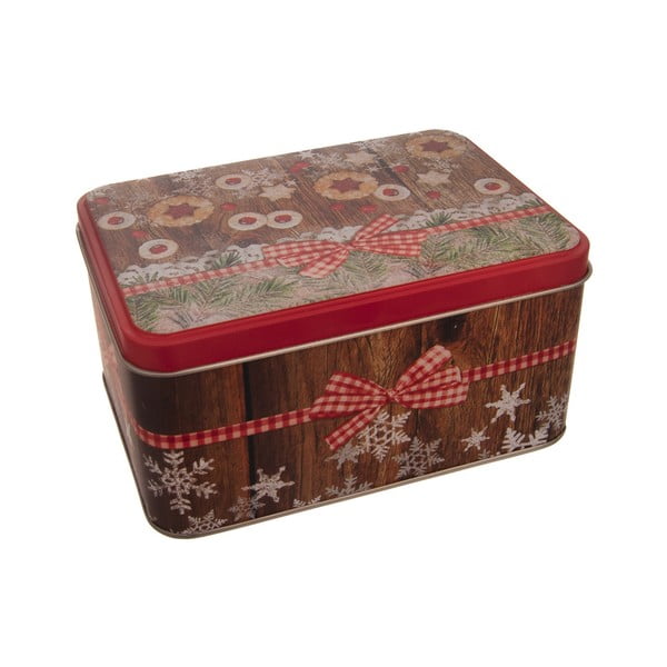 Kovinska škatla z božičnim vzorcem Orion Christmas, 14 x 10 x 7 cm