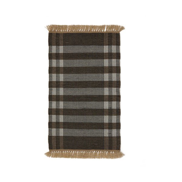 Črna obojestranska/ročno tkana preproga 60x90 cm Barani – Kave Home