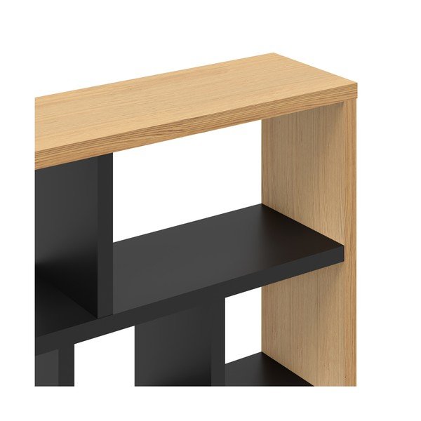 Črn/naraven regal v hrastovem dekorju 150x198 cm Berlin – TemaHome-image-4