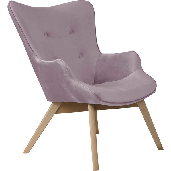 Svetlo vijoličen žameten fotelj Niko – Ropez