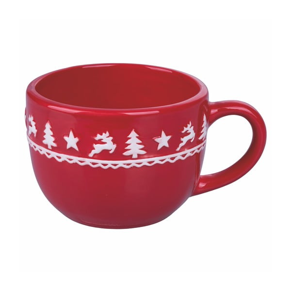 Rdeča keramična božična skodelica 410 ml Xmas - Villa d'Este