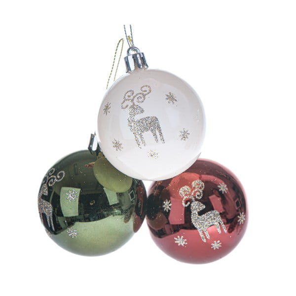 Plastični božični okraski v kompletu 3 ks ø 6 cm – Dakls