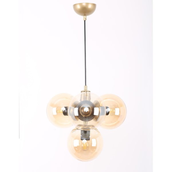 Rumena/zlata viseča svetilka s steklenim senčnikom ø 15 cm Hector – Squid Lighting-image-3