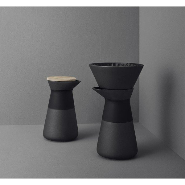 Črn komplet za pripravo filter kave iz kamenine 600 ml Theo – Stelton-image-1
