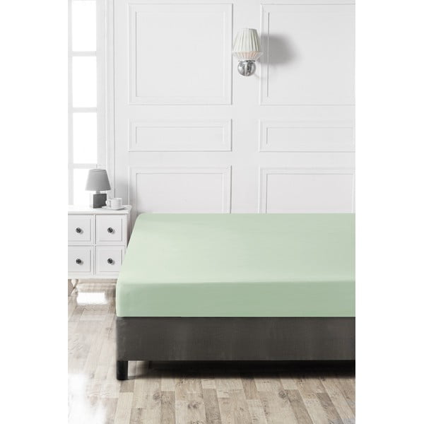 Svetlo zelena napenjalna bombažna rjuha 140x200 cm – Mijolnir-image-2