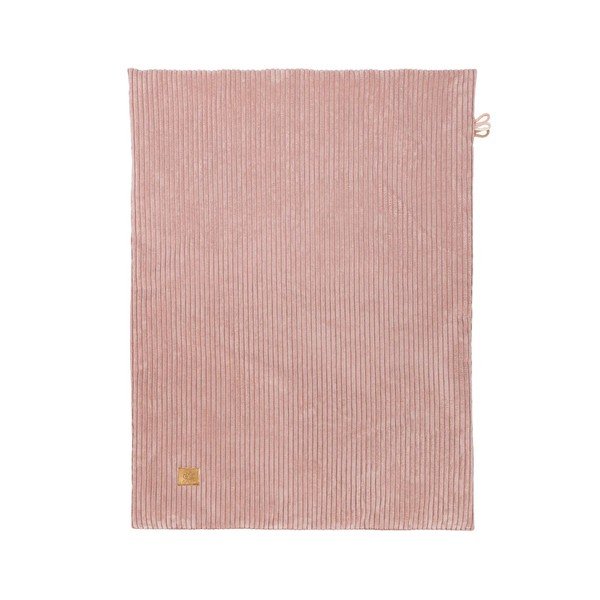 Rožnata otroška odeja iz rebrastega žameta 100x77 cm – Meowbaby