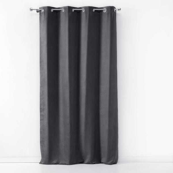 Antracitno siva zavesa iz semiša 140x240 cm Sultane – douceur d'intérieur