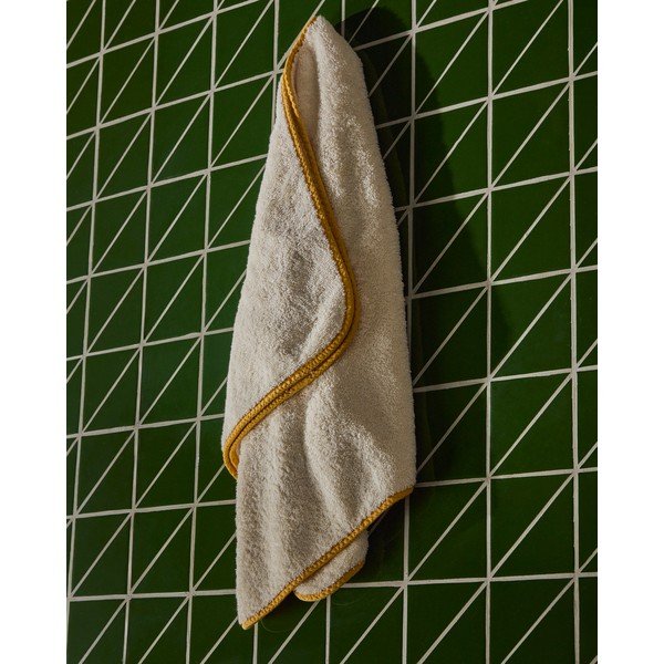 Rumena/bela frotirna bombažna brisača 50x90 cm Sedora – Kave Home-image-1