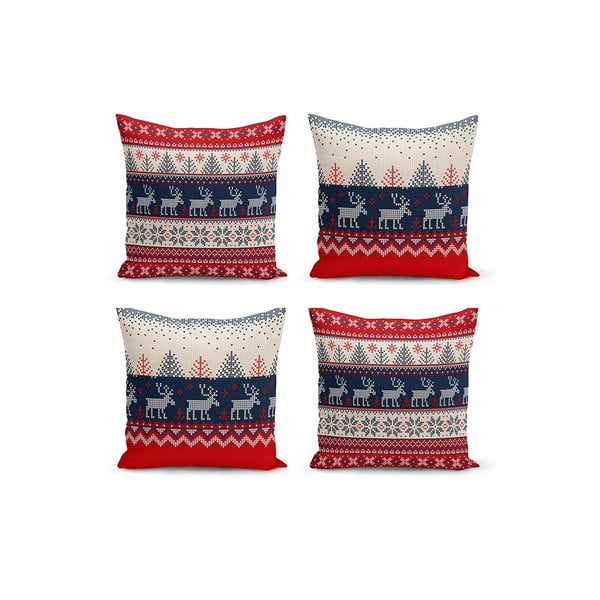 Tekstilne prevleke za blazino z božičnim motivom v kompletu 4 ks 43x43 cm – Mila Home
