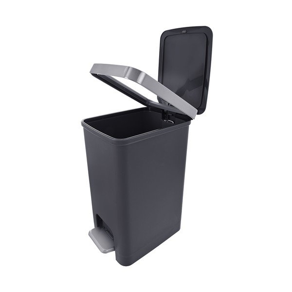 Siv plastičen koš za smeti s pedalom 15 l Premier – Orion-image-4