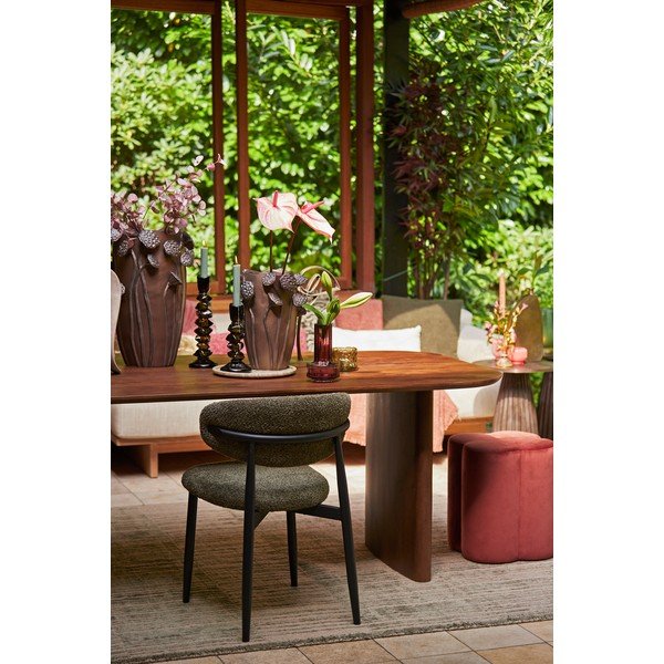 Temno zelen oblazinjen jedilni stol Eniola – Light & Living-image-1