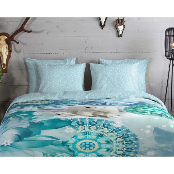 Modra enojna flanelna posteljnina 140x200 cm Seppo – HIP-image-2