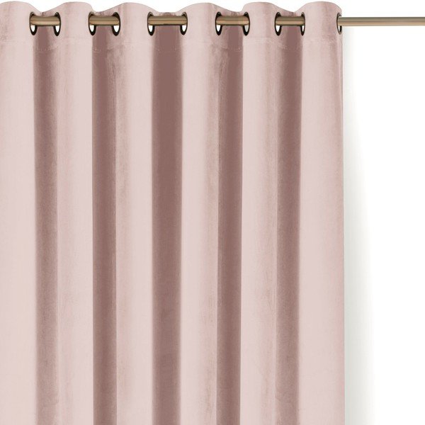 Svetlo rožnata žametna zavesa za delno zatemnitev 265x175 cm Velto – Filumi