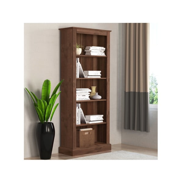 Rjav regal iz masivnega bora 181x31 cm Mille – Støraa-image-1