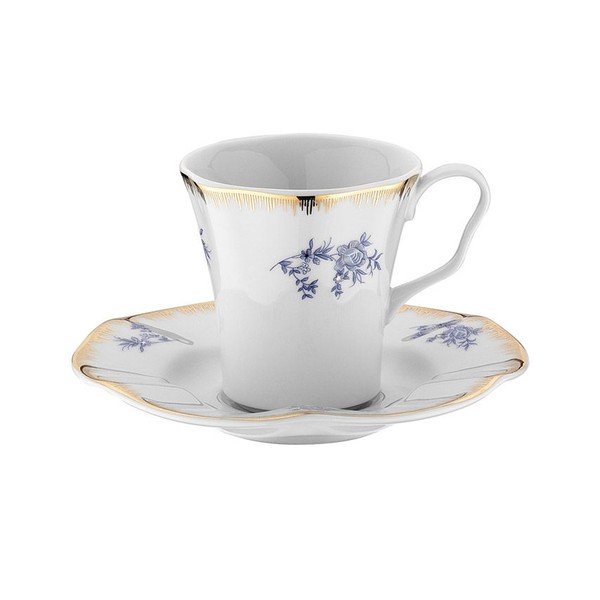 Komplet 6 porcelanskih skodelic in krožnikov Kutahya Miragho