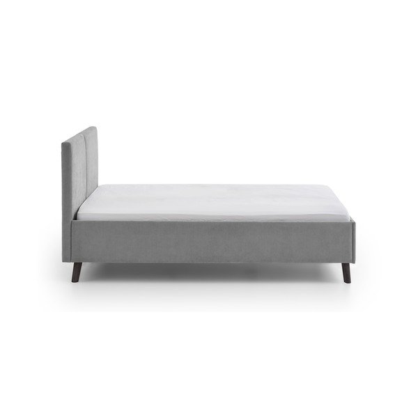 Siva oblazinjena zakonska postelja z letvenim dnom 140x200 cm Piano – Meise Möbel-image-2