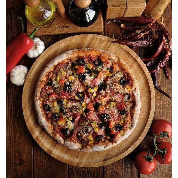 Bambusov vrtljivi pladenj Bambum Lily, ⌀ 28 cm-image-1