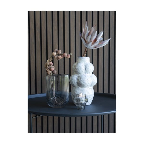 Svetlo siva steklena vaza (višina 19 cm) – House Nordic-image-1