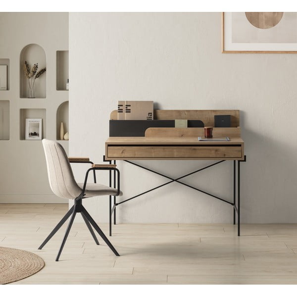 Pisarniška pisalna miza iz masivnega hrasta 60x113 cm Lila – Marckeric-image-1