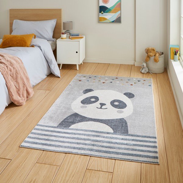 Svetlo siva otroška preproga 80x150 cm Vida Kids Panda – Think Rugs-image-1
