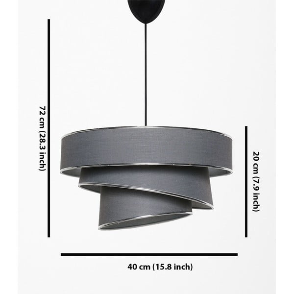 Antracitno siva/srebrna viseča svetilka s tekstilnim senčilom ø 40 cm Couper – Opviq lights-image-2