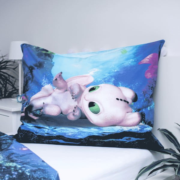 Modra enojna bombažna otroška posteljnina 140x200 cm How To Train Your Dragon – Jerry Fabrics-image-3