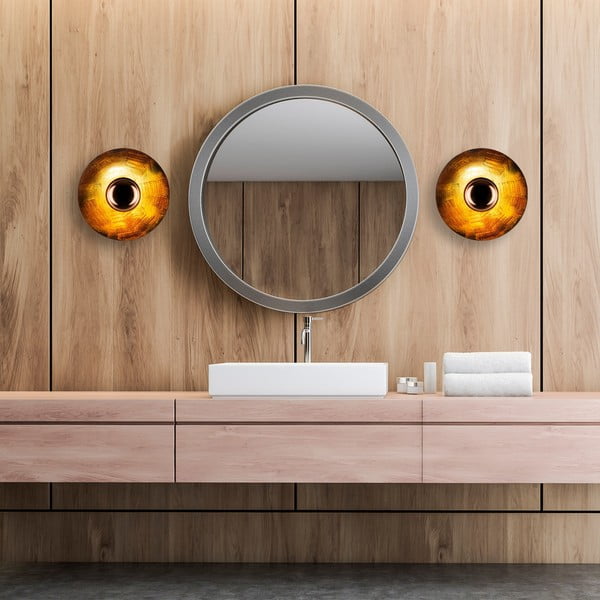 Bakrena stenska svetilka ø 28 cm Kurt – Opviq lights-image-4