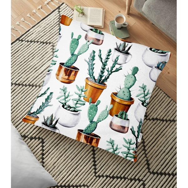 Prevleka za vzglavnik iz mešanice bombaža Minimalist Cushion Covers Cactus In Pot, 70 x 70 cm