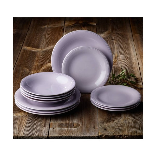 12-delni komplet porcelanaste posode v vijolični barvi Like by Villeroy & Boch Group-image-1