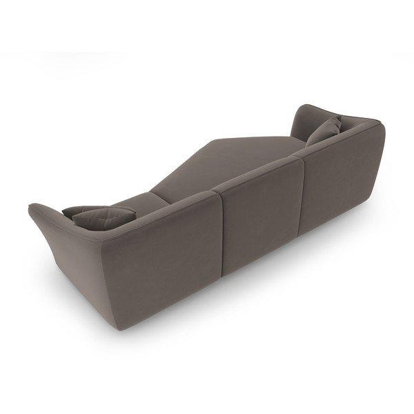 Rjava žametna kotna sedežna garnitura Tokyo – Cosmopolitan Design-image-4
