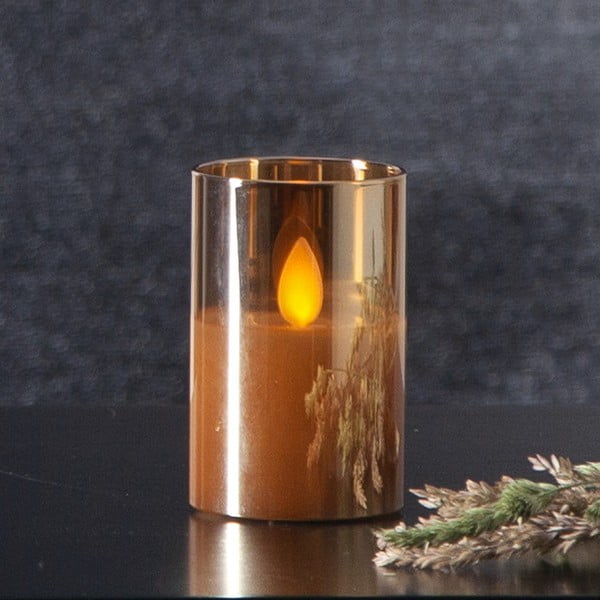 Oranžna LED sveča iz voska v steklu Star Trading M-Twinkle, višina 7,5 cm-image-1