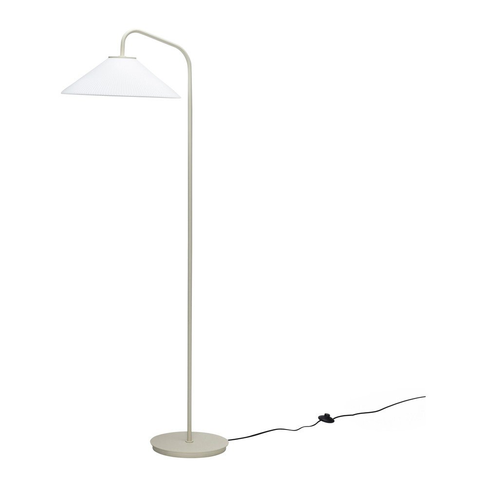 Kremno bela stoječa svetilka s steklenim senčilom (višina 158 cm) Solid