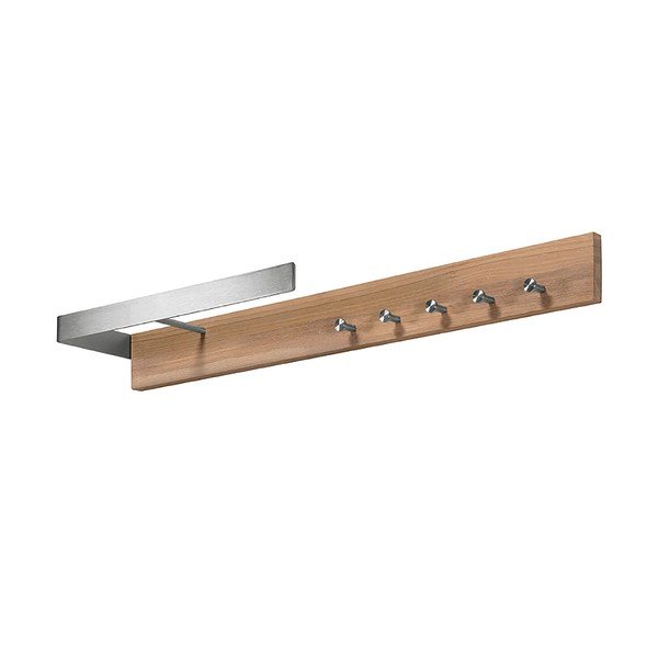 Kovinski stenski obešalnik v srebrni barvi/v naravni barvi Noa – Spinder Design
