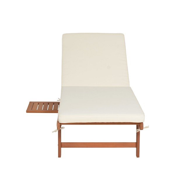 Kremno bel/v naravni barvi vrtni ležalnik iz masivnega lesa San Diego – Garden Pleasure-image-4