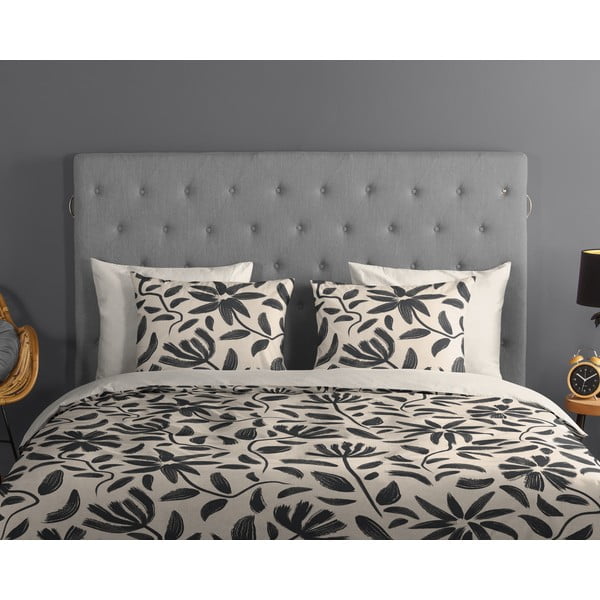 Črna/bež enojna podaljšana bombažna posteljnina 140x220 cm Emilia – Good Morning-image-2