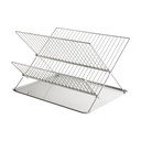 Kovinski dvonadstropni odcejalnik posode v sijajno srebrni barvi 41x31 cm Dry-It – Mette Ditmer Denmark
