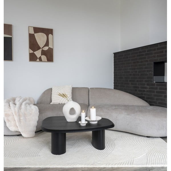 Črna mizica z mizno ploščo v jesenovem dekorju 78x96 cm Tirano – House Nordic-image-1