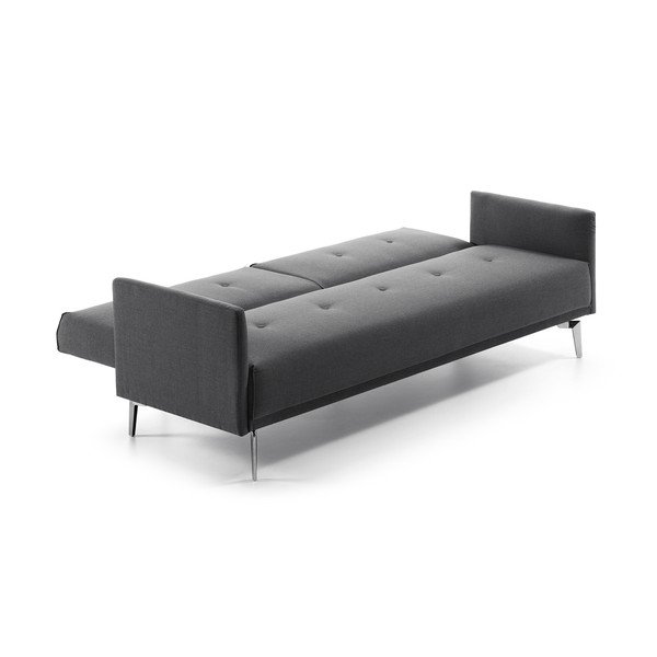 Temno siva raztegljiva zakonska postelja Kave Home Flora-image-3