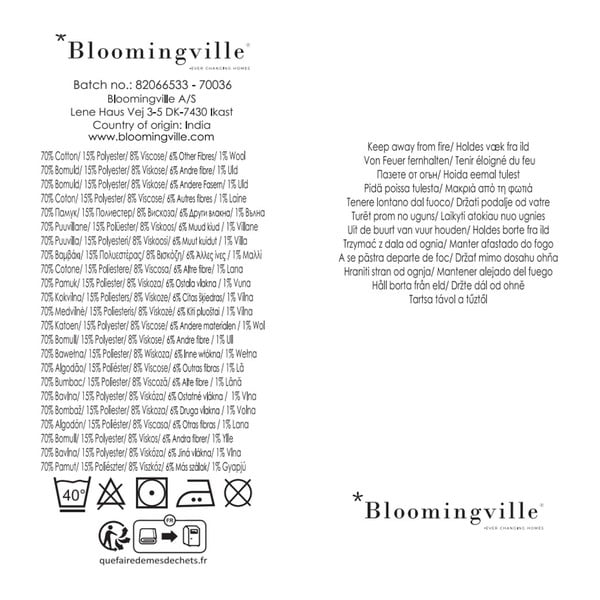 Modro-bež odeja iz recikliranega bombaža 130x160 cm Salobre – Bloomingville-image-4